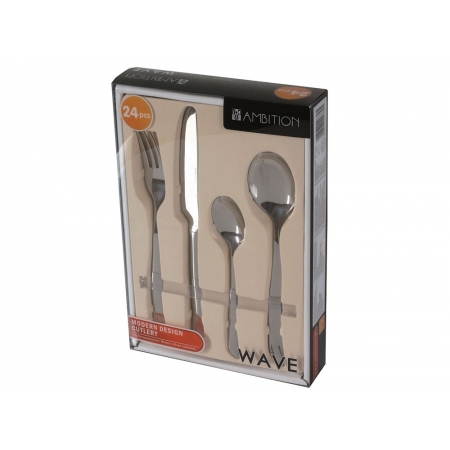 Komplet sztućców AMBITION Wave 24-elementowy